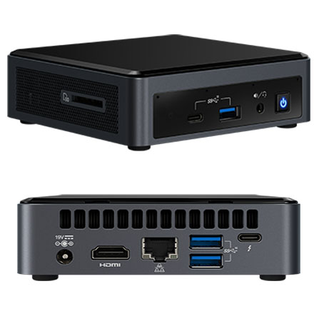 Intel NUC10i3FNK (Intel Core i3-10110U up to 4,10GHz, 1x HDMI, 5x USB 3.1, Thunderbolt, 1x <b>M.2</b>)